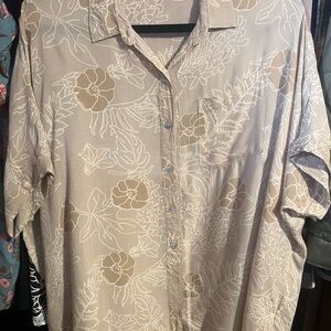 Tan Button Down Shirt in Makahiki Brown Waiwaolani